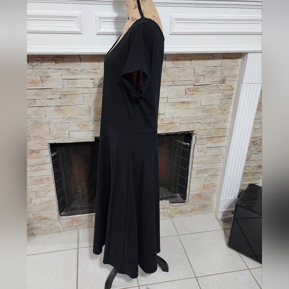 Encore by‎ Idina Menzel black midi  comfy skater dress size large - Picture 3 of 6